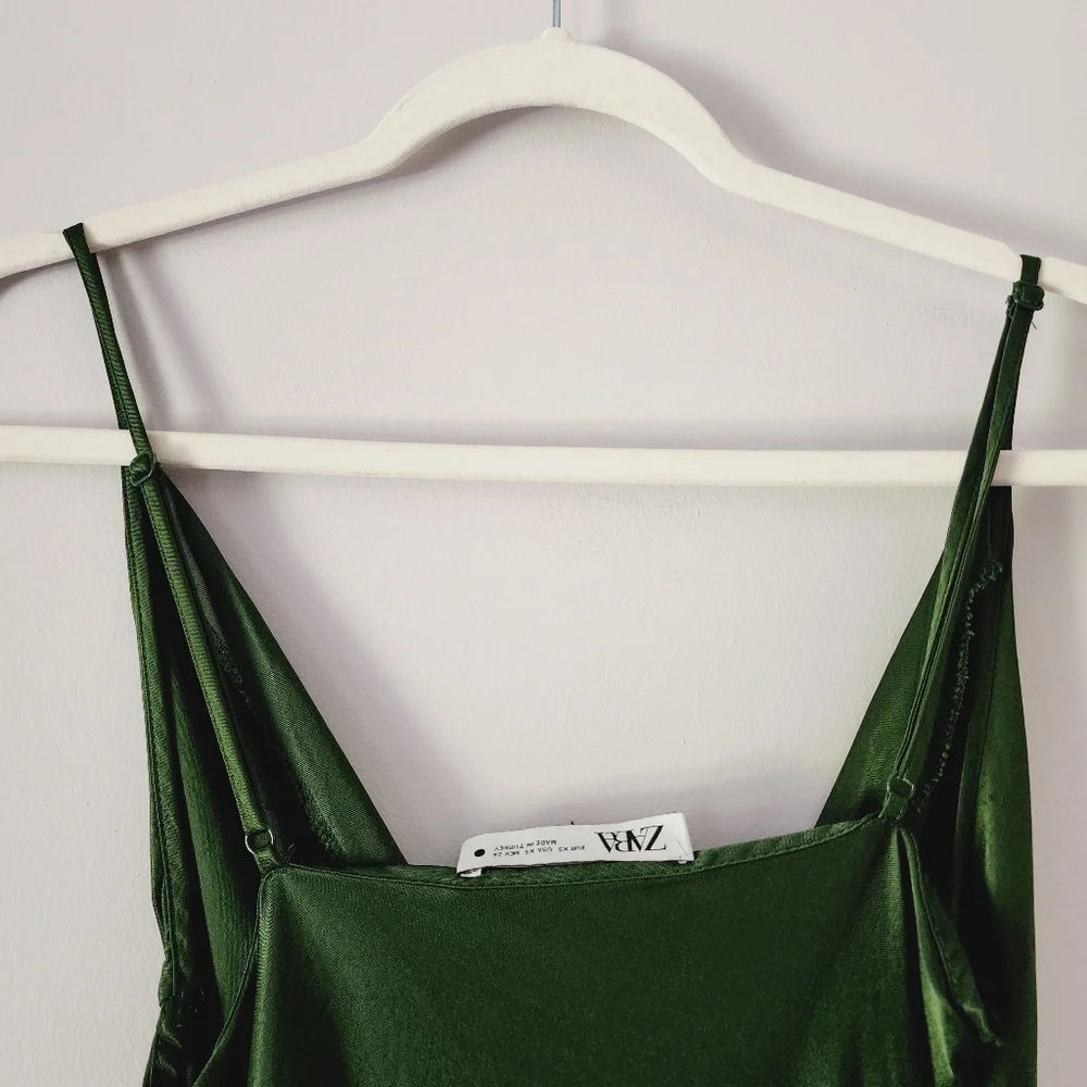 Zara Dark Green Midi Dress - Picture 9 of 14